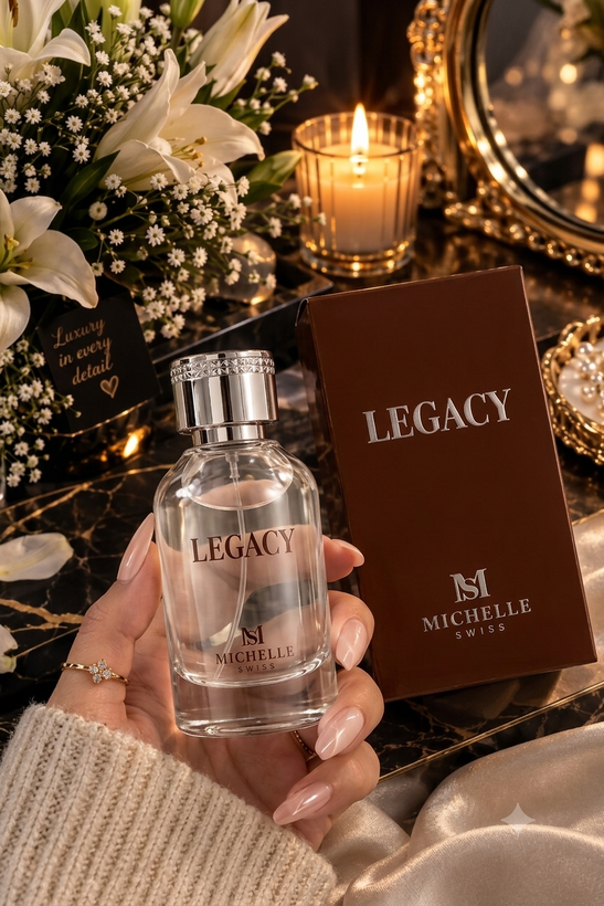 ادکلن لگاسی (Legacy) از برند میشل سوئیس مشابه به بوی مگاماره با حجم ۱۰۰ میل