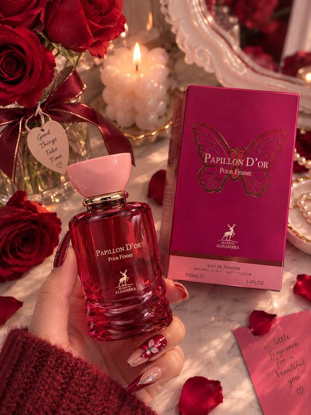 ادکلن پاپیلون دور از شرکت الحمبرا الهام گرفته از کارولینا هرا لابومبا ضمانت Original حجم 100ml