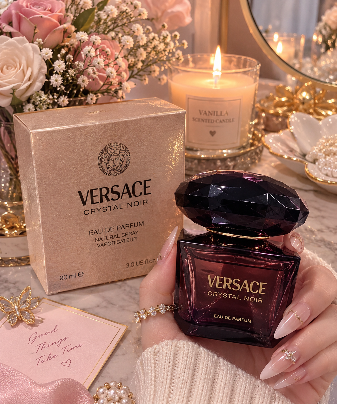 ادکلن تستر اورجینال ورساچه نویر ادو پرفوم (Versace Crystal Noir EDP) با حجم ۹۰ میل ضمانت اورجینال